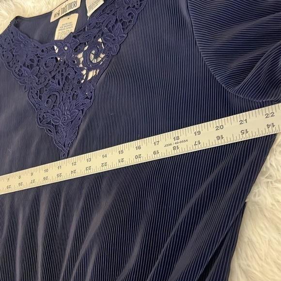 NWT Together Long Sleeve Ribbed Bodysuit Crochet Design Blue Women Size 1X - Picture 8 of 9